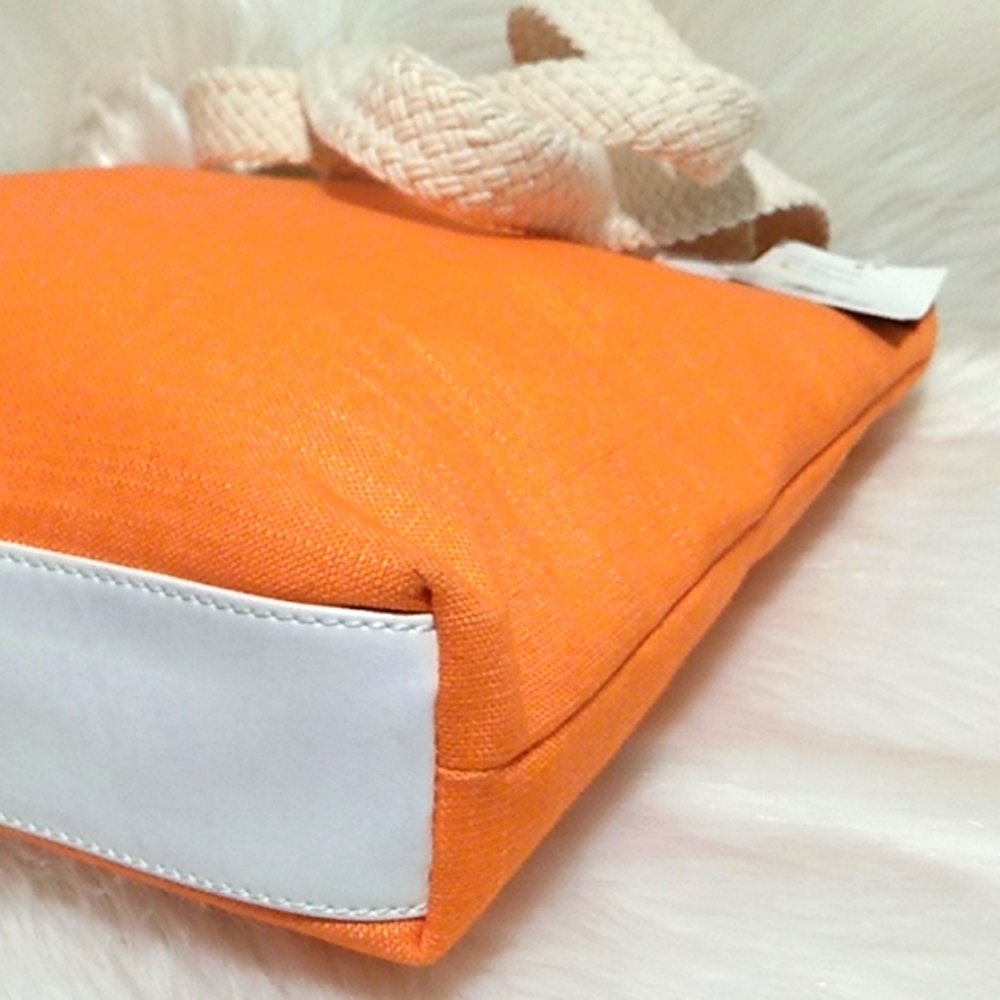 (#31) SALE! NWT Axcess Liz Claiborne Venice Beach Tangerine Linen Blend Bag - Picture 10 of 16